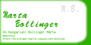 marta bollinger business card